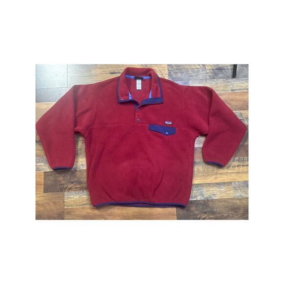 Patagonia Synchilla Snap T Fleece Pullover Jacket Sz M Medium Wax Red - Picture 1 of 4
